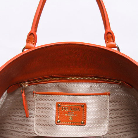 2014 Prada original grainy calfskin tote bag BN2440 orange